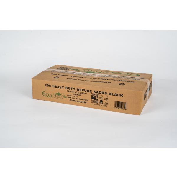 Heavy Duty Black Refuse Sacks 464x756x959mm (18x29x38'') (Flat-Packed)